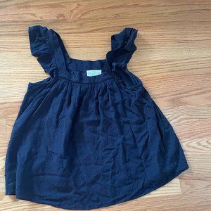 Jun & Ivy - Navy Clipdot Flutter Sleeve Cropped Flowy Tank Top - X-Small - NWT